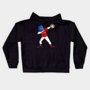 Dabbing Baseball Catcher Pitcher Gifts Kids Hoodie